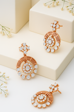Load image into Gallery viewer, Luna Bloom Rose Gold Drop Earrings