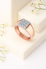 Load image into Gallery viewer, Crown Crest 9-Stone Rose Gold Ring