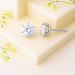 Load image into Gallery viewer, Regal Radiance Petal Solitaire Stud Earrings