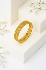 Load image into Gallery viewer, Sanskriti Woven Gold Bangles