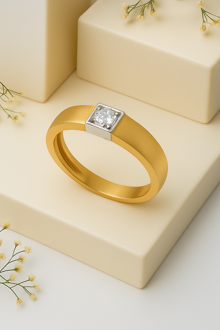 Eterna Apex Two‑Tone Bezel Solitaire Ring