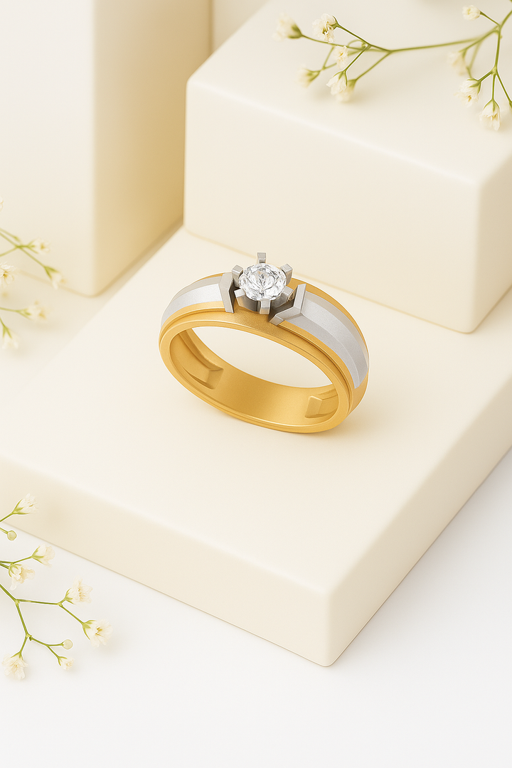 Regal Bond Two-Tone Solitaire Ring