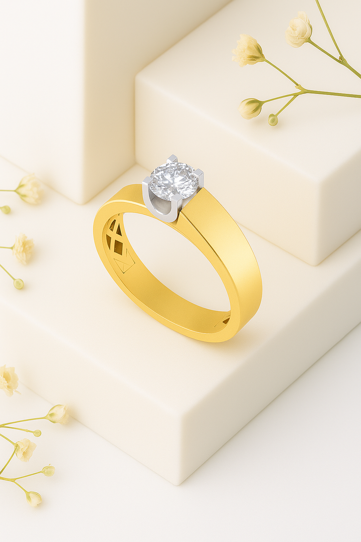 Eterna Seraph Scroll Solitaire Ring