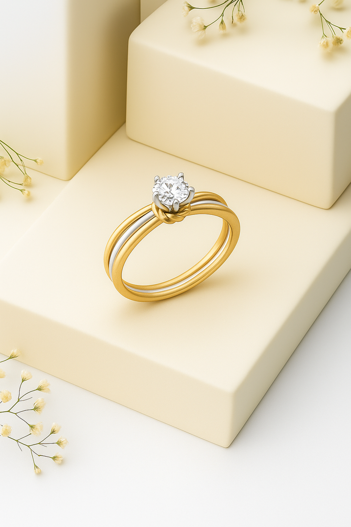 Eternal Knot Two-Tone Solitaire Ring