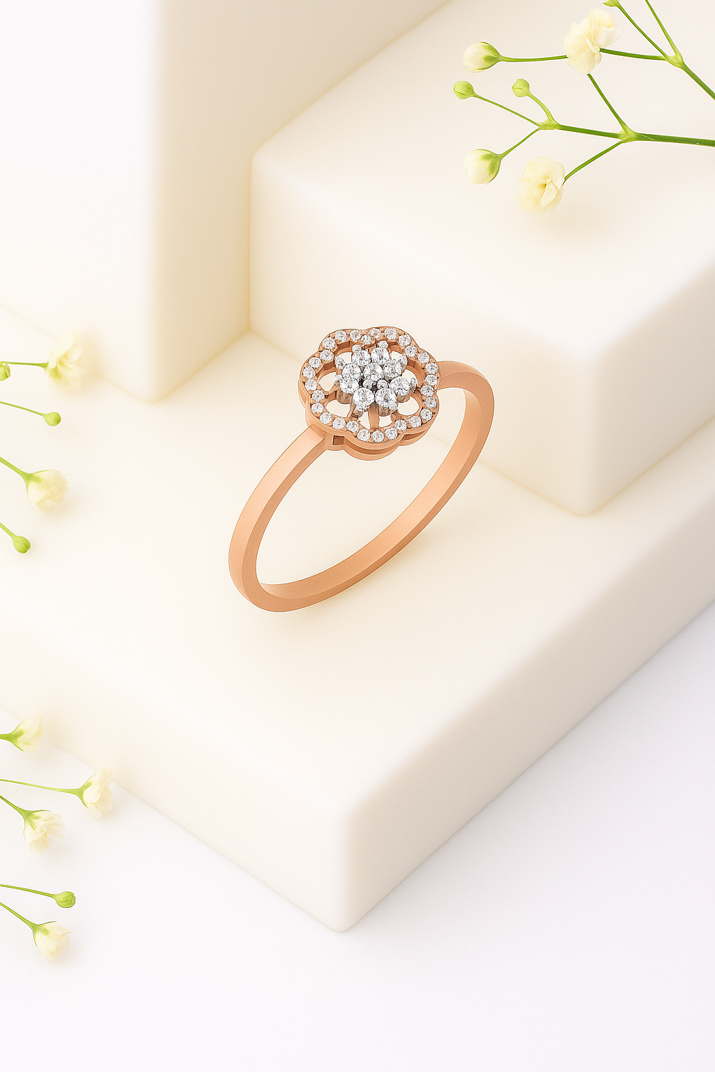 Blossom Radiance Rose Gold Diamond Ring