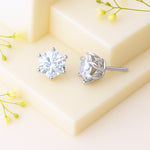 Load image into Gallery viewer, Celestial Crown Hexa Solitaire Stud Earrings
