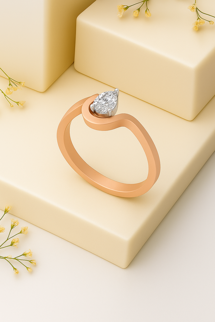 Elegance Teardrop Solitaire Ring