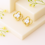 Load image into Gallery viewer, Golden Bloom Diamond Stud Earrings
