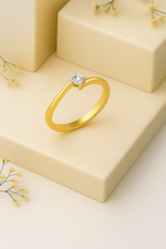 Load image into Gallery viewer, Golden Whisper Solitaire Ring
