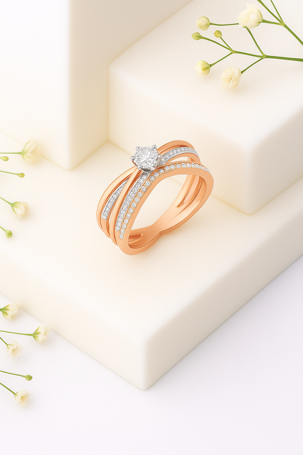 Infinity Embrace Rose Gold Diamond Ring