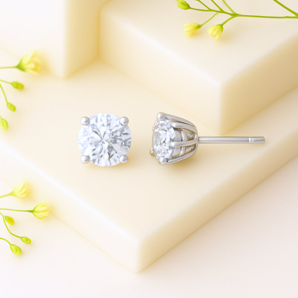 Luminous Solitaire Diamond Stud Earrings