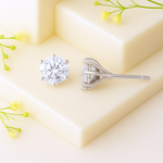 Load image into Gallery viewer, Radiant Bloom Solitaire Stud Earrings
