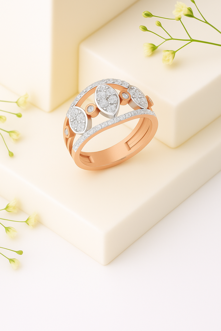 Radiant Blossom Diamond Ring