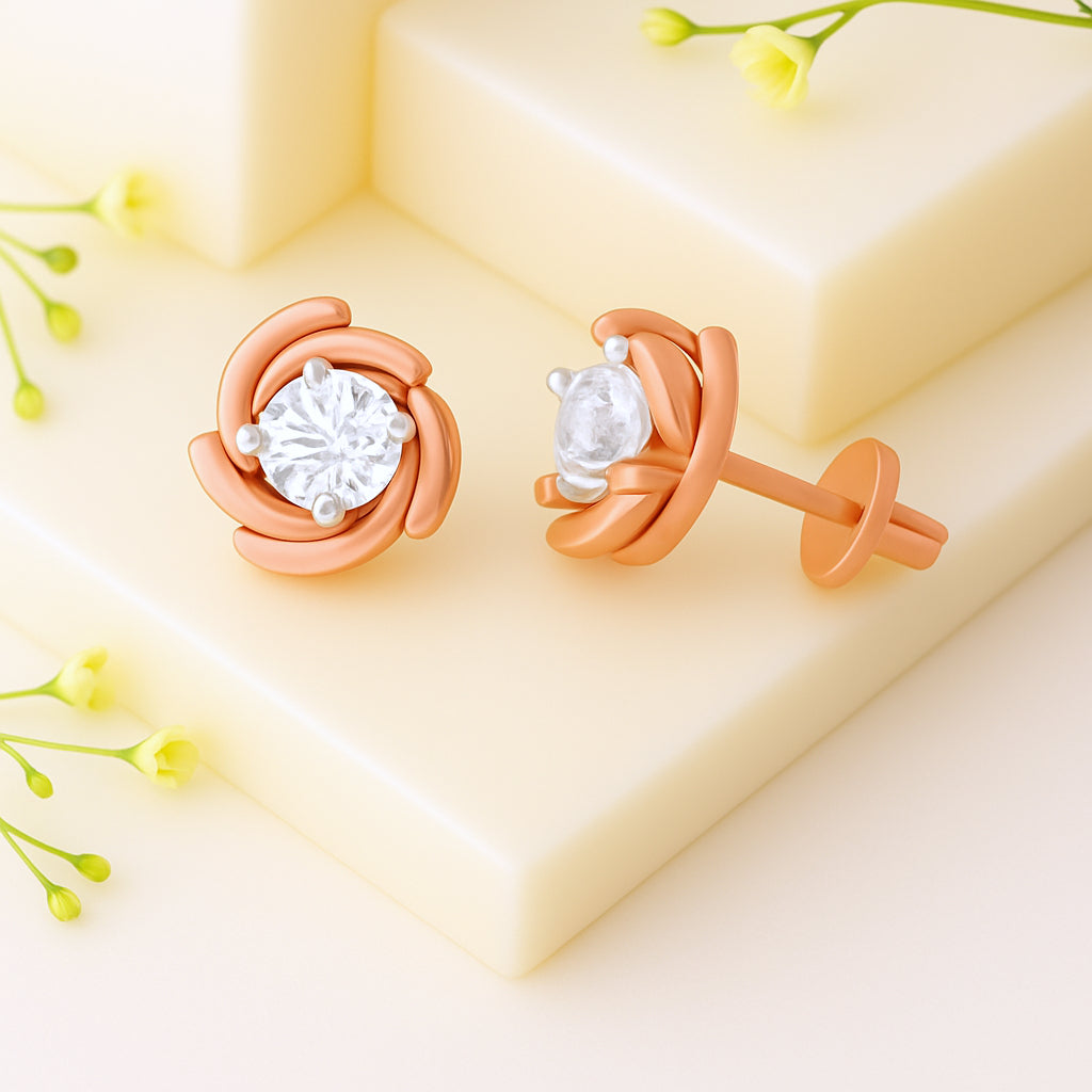 Rose Radiance Diamond Stud Earrings