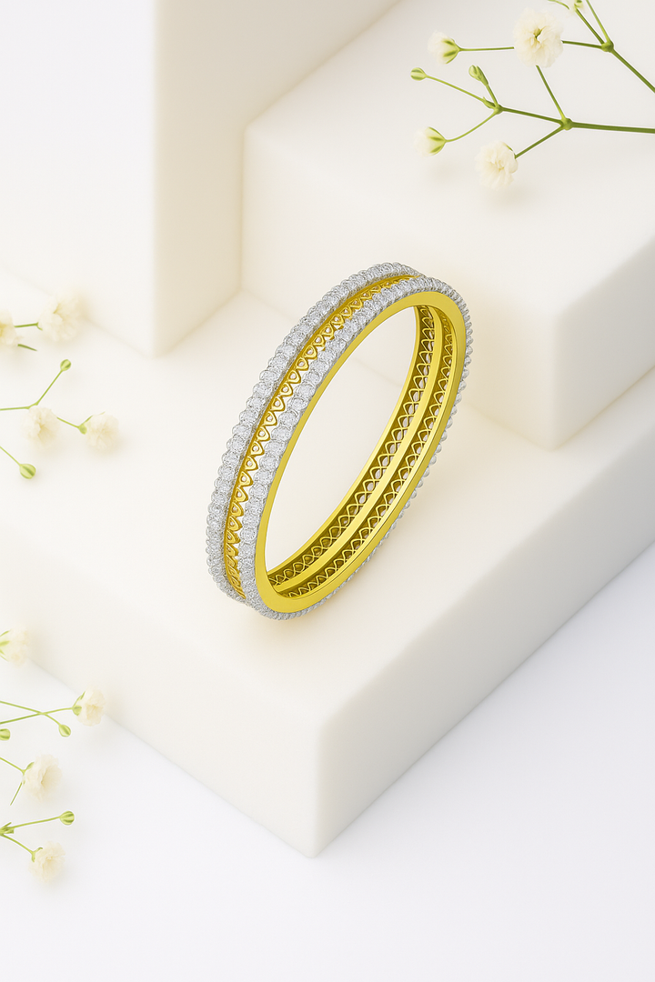 Sanskriti Regal Diamond-Trimmed Gold Bracelet
