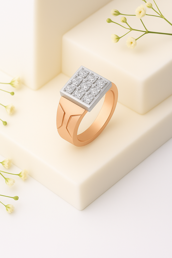 Titan Crest Diamond Matrix Ring