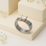 Load image into Gallery viewer, Titan Crest Two-Tone Solitaire Ring
