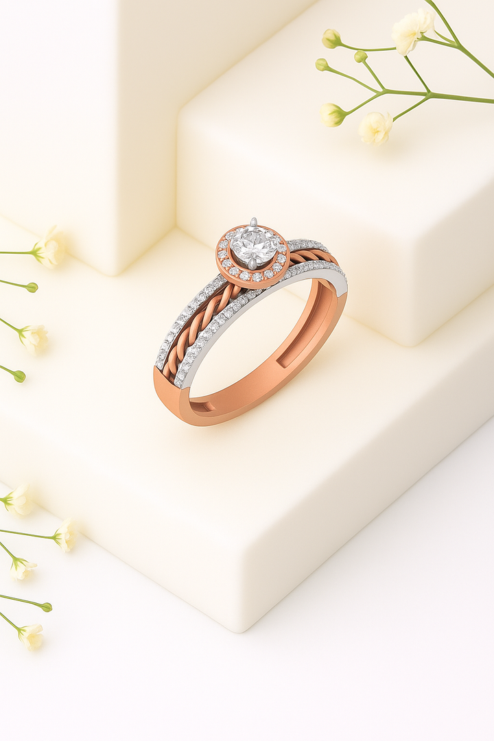 Twilight Harmony Two-Tone Diamond Ring
