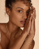 Load image into Gallery viewer, Gold In Starlight Hoops
